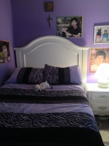 Sara's bedroom in her family home in Westwood, where she lived from November 2011 until January 2013.  In her current residence run by Becket Family of Services, she appears to be living in a room with only a box-spring and some personal items.  She destroyed much of the other furnishings in what her mother believes have been repeated attempts to escape.